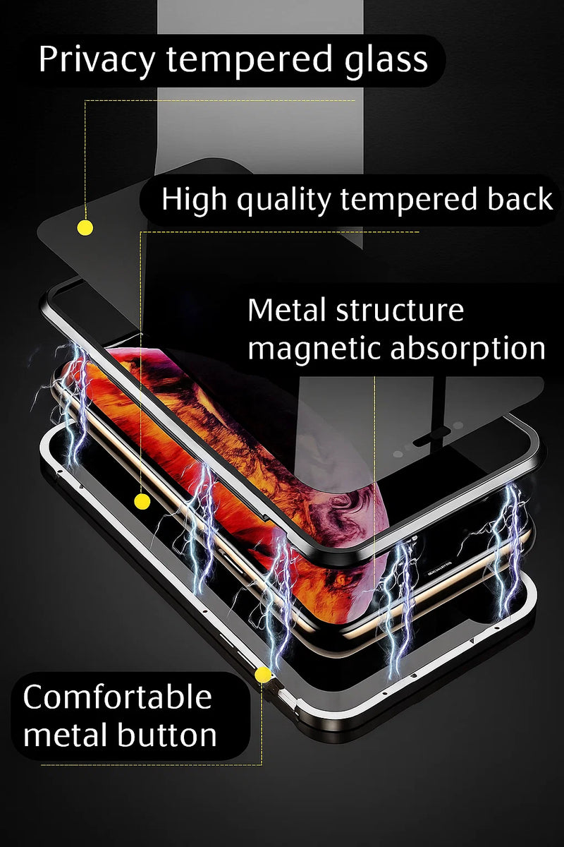 Case for iPhone Magnetic Armored  – 360º Double Protection with Privacy Screen