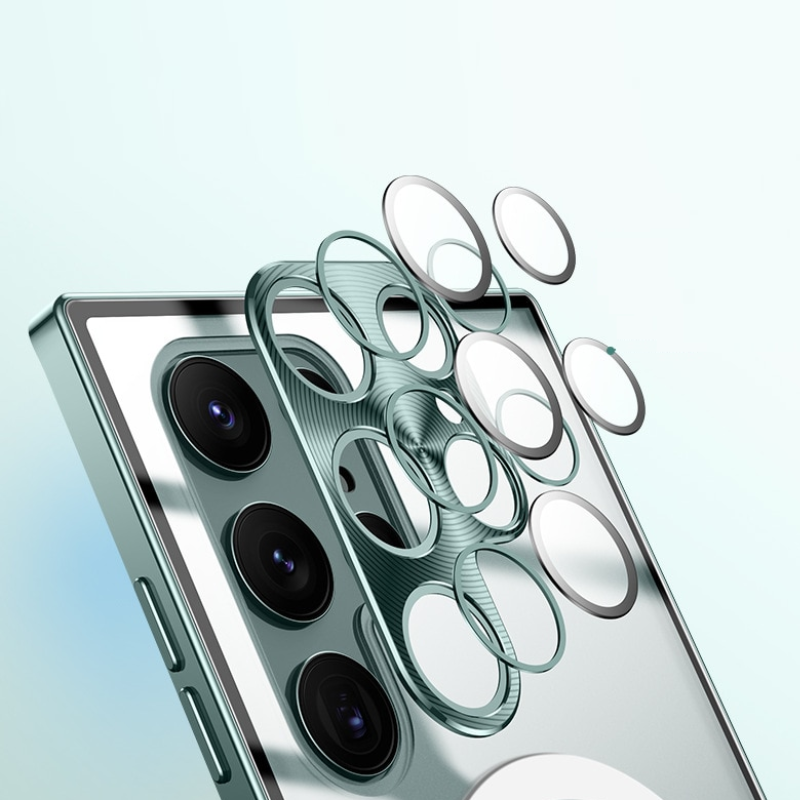 Case Samsung  Magnetic with Tempered Glass and Aerospace Aluminum - MagSafe