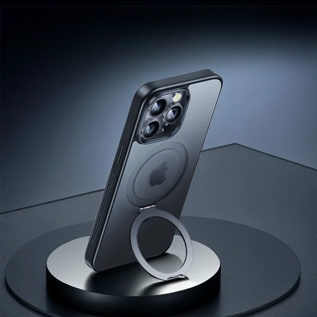 Case iPhone Fosco com Suporte Magnético Ajustável + Película [Combo Baseus]