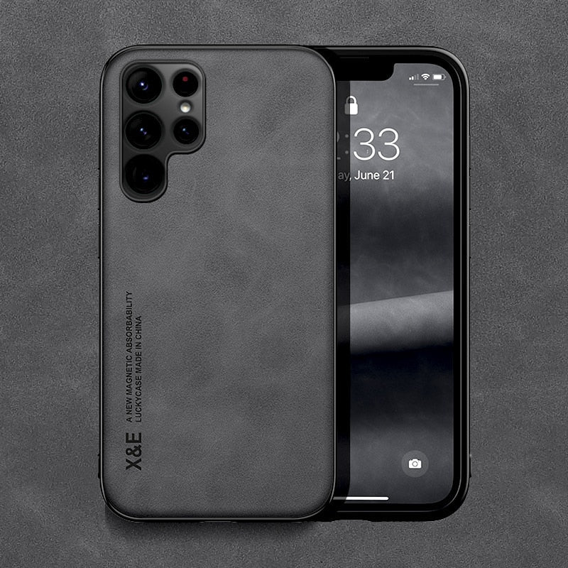 Case Samsung for Leather Magnetic with Metal Plate